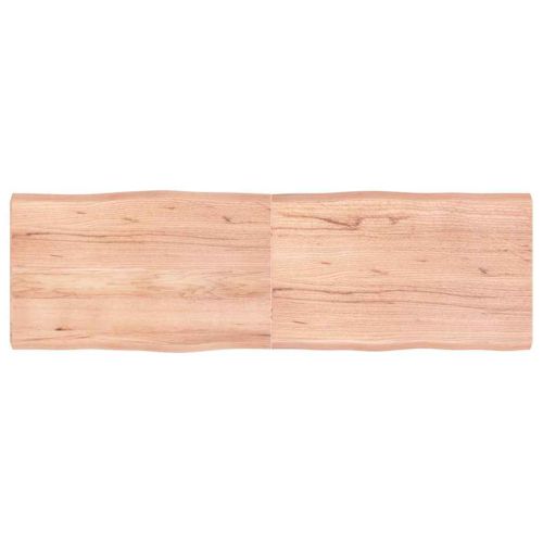Плот за маса светлокафяв 160x50x(2-6) см обработен масивен дъб