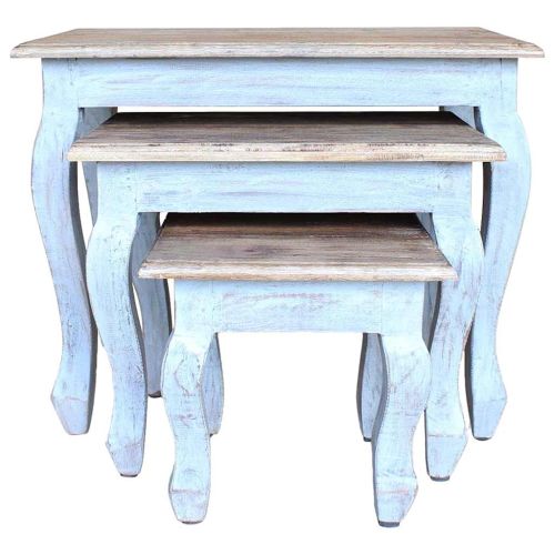 Комплект 3 стифиращи масички, махагоново дърво масив