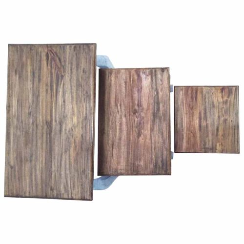 Комплект 3 стифиращи масички, махагоново дърво масив