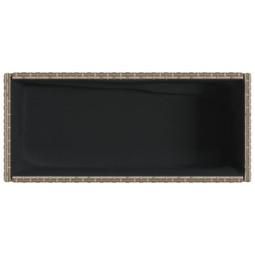 Градински плантери с рафт, 2 бр, сив, 70x28x70 см, полиратан