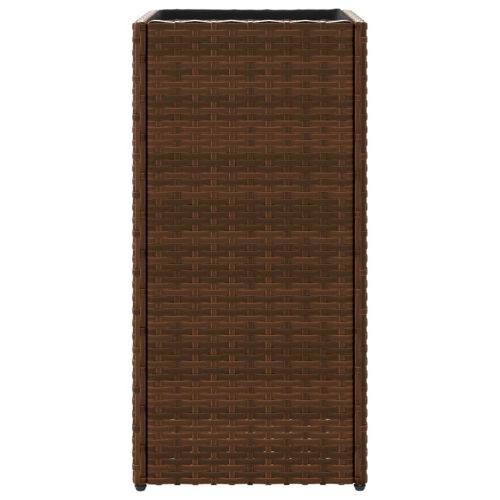 Градински кашпи, 2 бр, кафяви, 30x30x60 см, полиратан