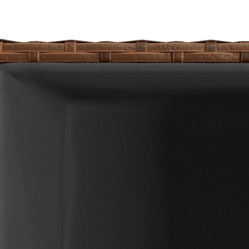 Градински кашпи, 2 бр, кафяви, 30x30x60 см, полиратан