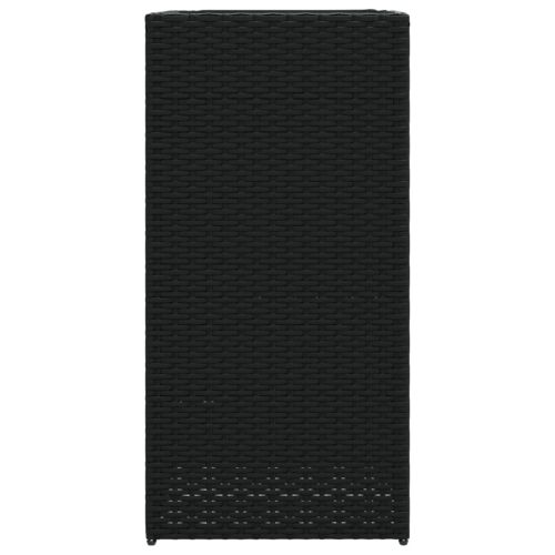 Градински кашпи, 2 бр, черни, 40x40x80 см, полиратан