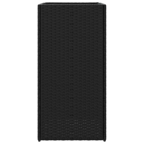 Градински кашпи, 2 бр, черни, 40x40x80 см, полиратан