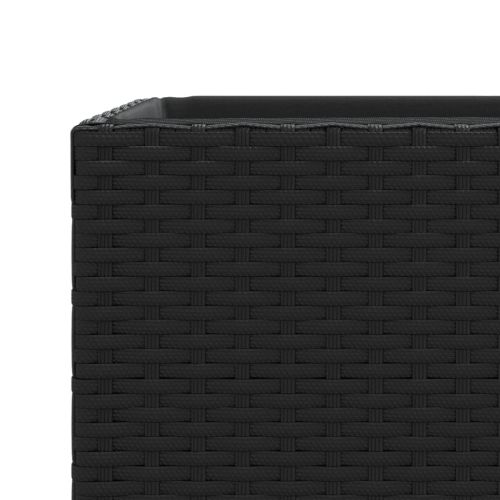 Градински кашпи, 2 бр, черни, 40x40x80 см, полиратан