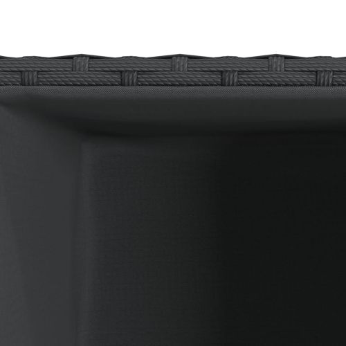 Градински кашпи, 2 бр, черни, 40x40x80 см, полиратан