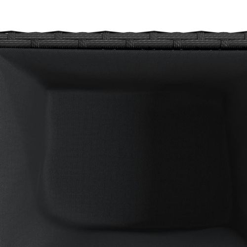 Градински кашпи, 2 бр, черни, 36x30x32 см, полиратан