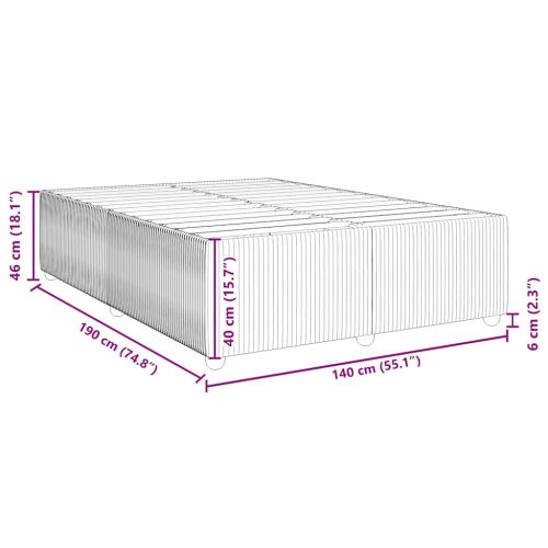 Рамка за легло, розова, 140x190 см, кадифе