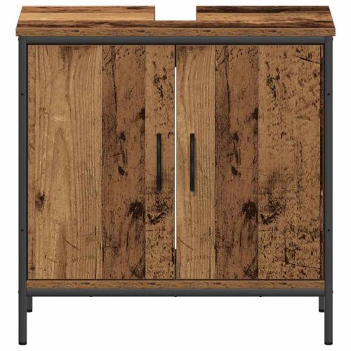 Комплект мебели за баня с рафт 2 pcs Кафяво Инженерно дърво