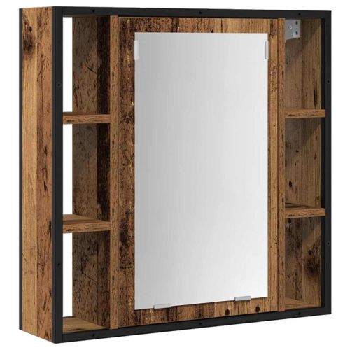 Комплект мебели за баня с рафт 2 pcs Кафяво Инженерно дърво