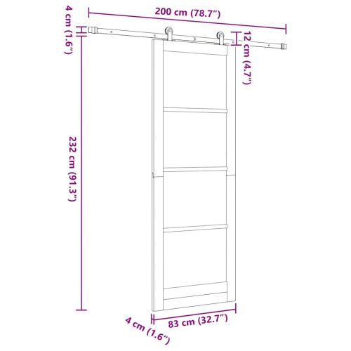 Преплъзваща се врата ORKDAL Бяло 83 x 232 см