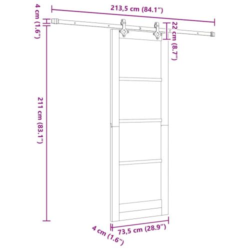 Преплъзваща се врата ORKDAL Кафяво 73,5 x 211 см