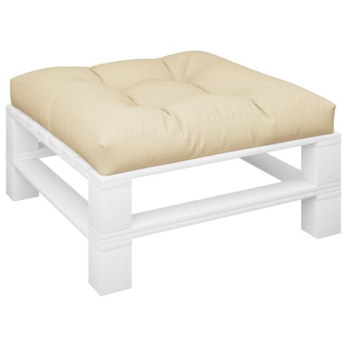 Палетна възглавница, бежова, 80x80x12 см, текстил