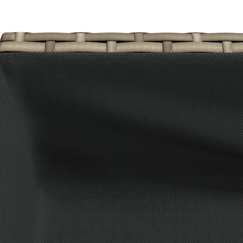 Градински плантер с рафт, сив, полиратан