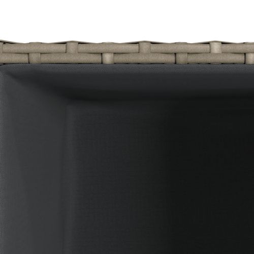 Градински кашпи 3 бр сив полиратан