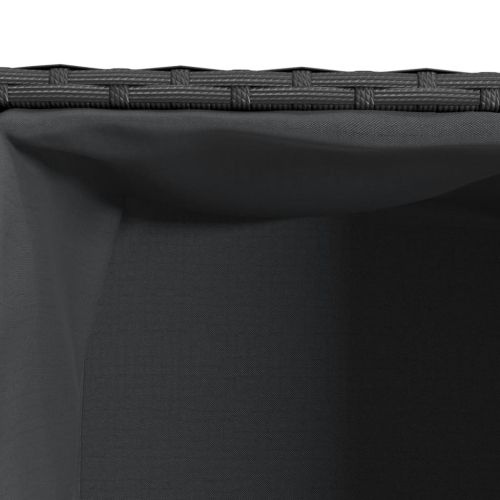 Градински плантер с 2 саксии, черен, 72x30x32 см, полиратан