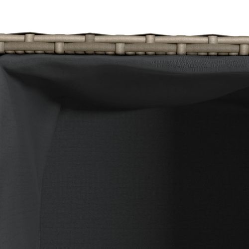 Градински плантер с 2 саксии, сив, 72x30x32 см, полиратан