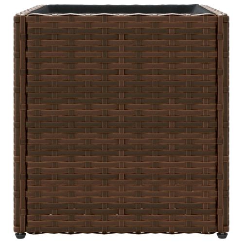 Градински плантер, кафяв, 36x30x32 см, полиратан