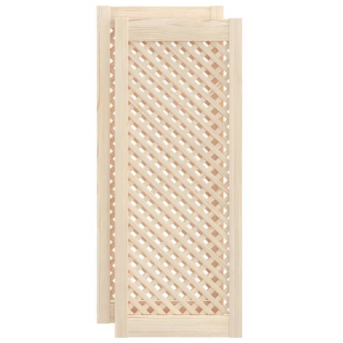 Врати за шкафове с решетен дизайн 2 бр 39,5x99 см бор масив