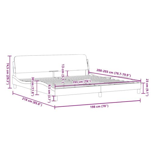 Рамка за легло Dover, черна, 193x203 см, изкуствена кожа