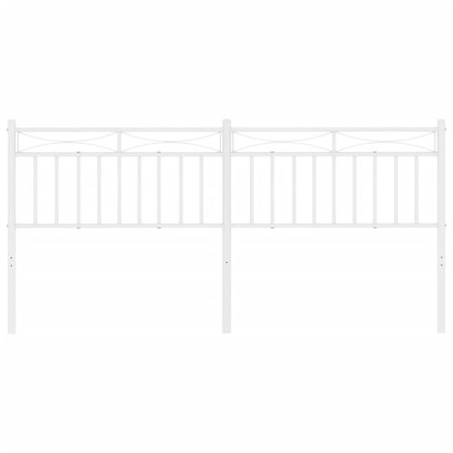 Метална табла за глава, бяла, 200 см