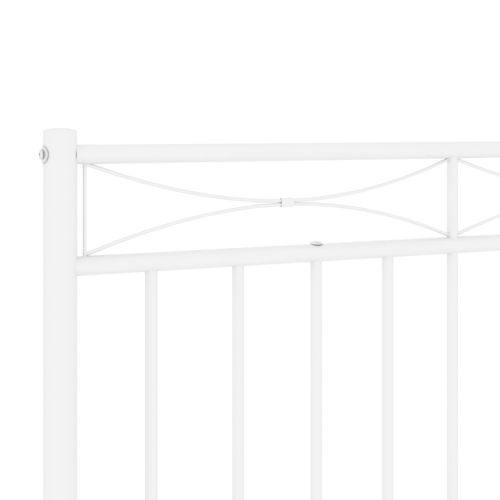 Метална табла за глава, бяла, 200 см