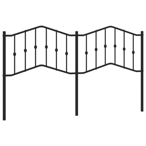 Метална табла за глава, черна, 160 см