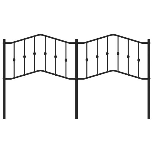 Метална резервна табла за легло, черна, 160 см