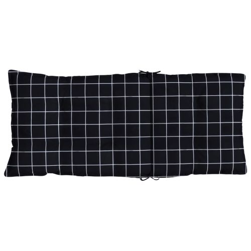 Възглавници за стол с облегалка 2 бр черно каре Оксфорд плат