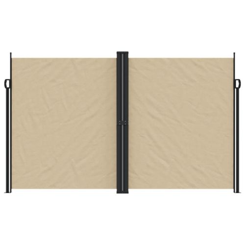 Прибираща се странична тента, бежова, 200x1200 см