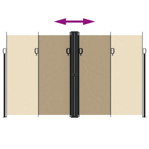 Прибираща се странична тента, бежова, 200x1200 см