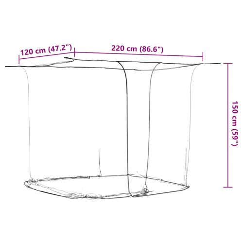 Висяща мрежа против комари 156 mesh бял 220x120x150 см