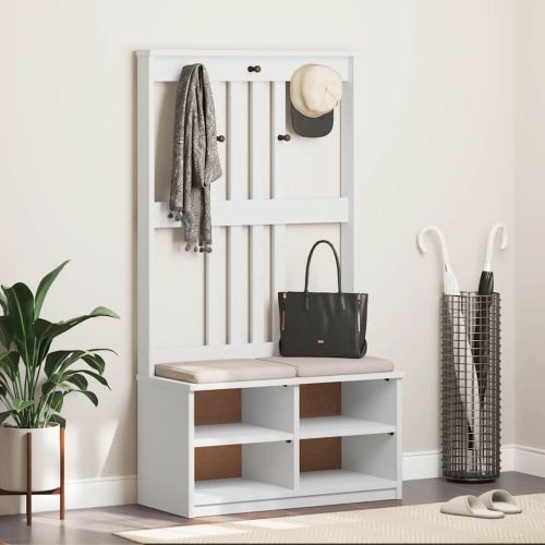 vidaXLL Дърво за антре SANDNES бяло 87x40x159,5 cm