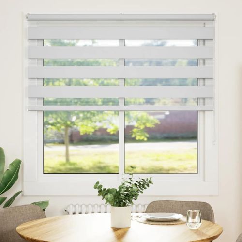 Зеброва щора бял 140x100 см ширина на плата 135,9 см полиестер