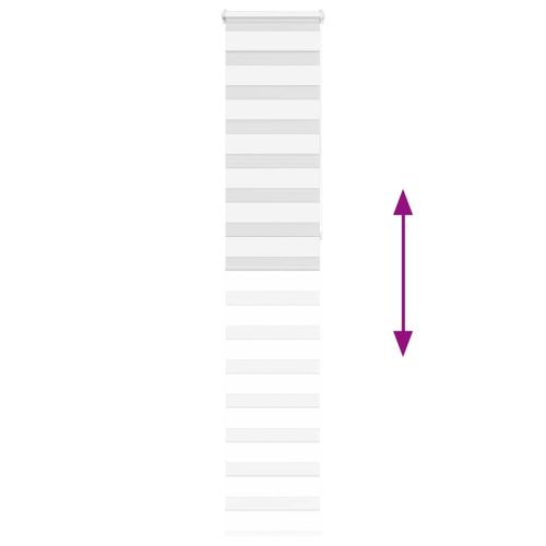 Зеброва щора бял 40x230 см ширина на плата 35,9 см полиестер
