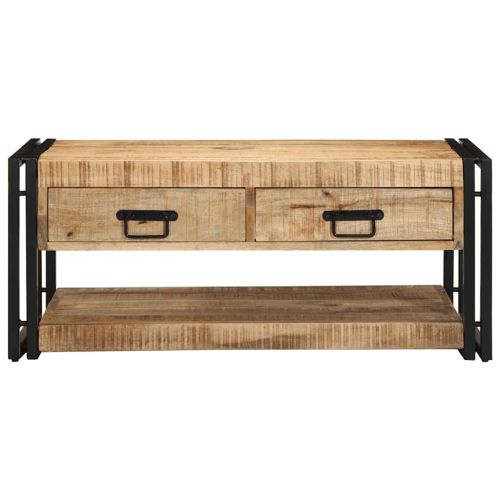 Масичка за кафе 90x50x38 cm Масивна груба дървесина Манго