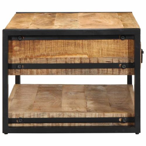 Масичка за кафе 90x50x38 cm Масивна груба дървесина Манго