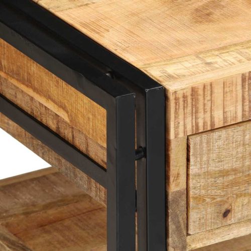 Масичка за кафе 90x50x38 cm Масивна груба дървесина Манго