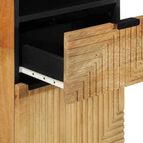 Шкаф за баня Кафяв 38x33x160 cm Масивна дървесина Манго