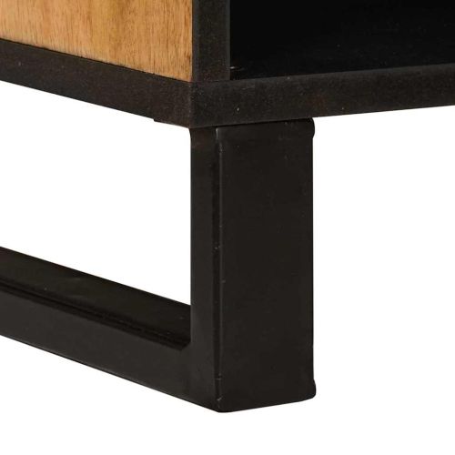 ТВ шкаф с рафт Кафяво 100 x 33 x 46 см Солидно мангово дърво