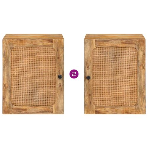 Окачен шкаф за баня с рафт с врата Кафяво 38 x 33 x 48 см