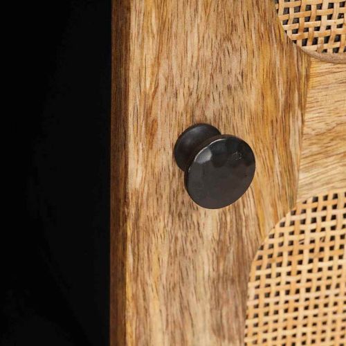 Висок шкаф с врата Кафяво 90 x 33 x 75 см Солидно мангово дърво