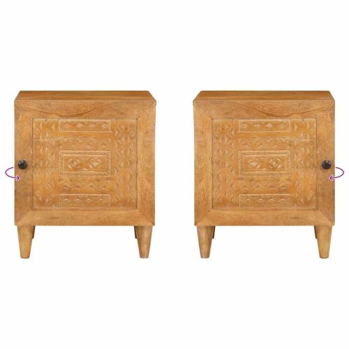 Нощен шкаф 2 pcs Светло кафяво 40 x 33 x 46 см