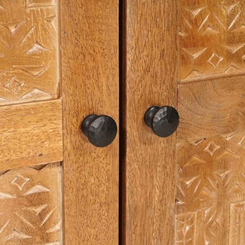 Служебен шкаф Светлокафяво 60 x 33 x 75 cm мангово дърво масив