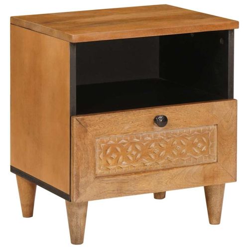 Нощен шкаф с чекмедже 2 pcs Светло кафяво 40 x 33 x 46 см