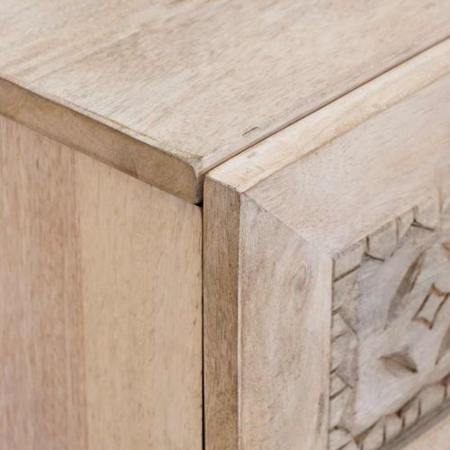 Нощен шкаф Бежово 50 x 33 x 62 см Масивна акациева дървесина