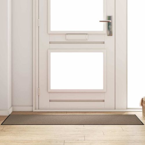 Мат за врата Бежов и черен 60 x 180 cm Полипропилен и винил