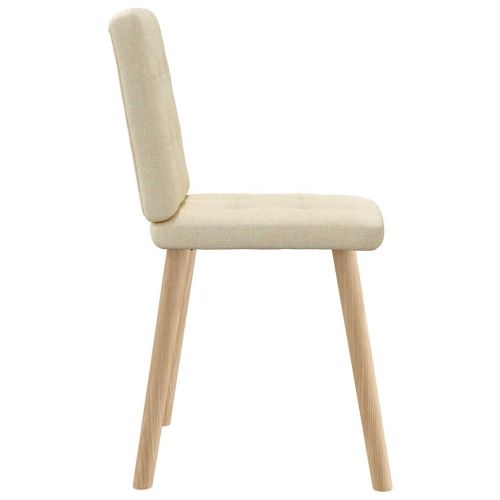 Трапезни столове, 2 бр, кремави, текстил