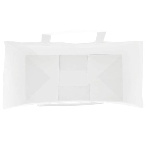 Хартиени торбички 50 бр с дръжки бели 18x8x22 см