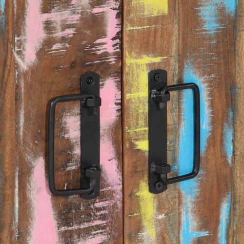 Шкаф за обувки Многоцветен Масивна регенерирана дървесина